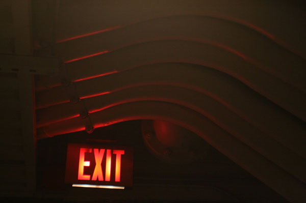 red exit